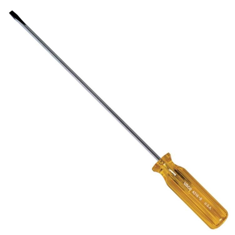 Klein A316-8 3/16" Cabinet-Tip Screwdriver - 8" Round-Shank