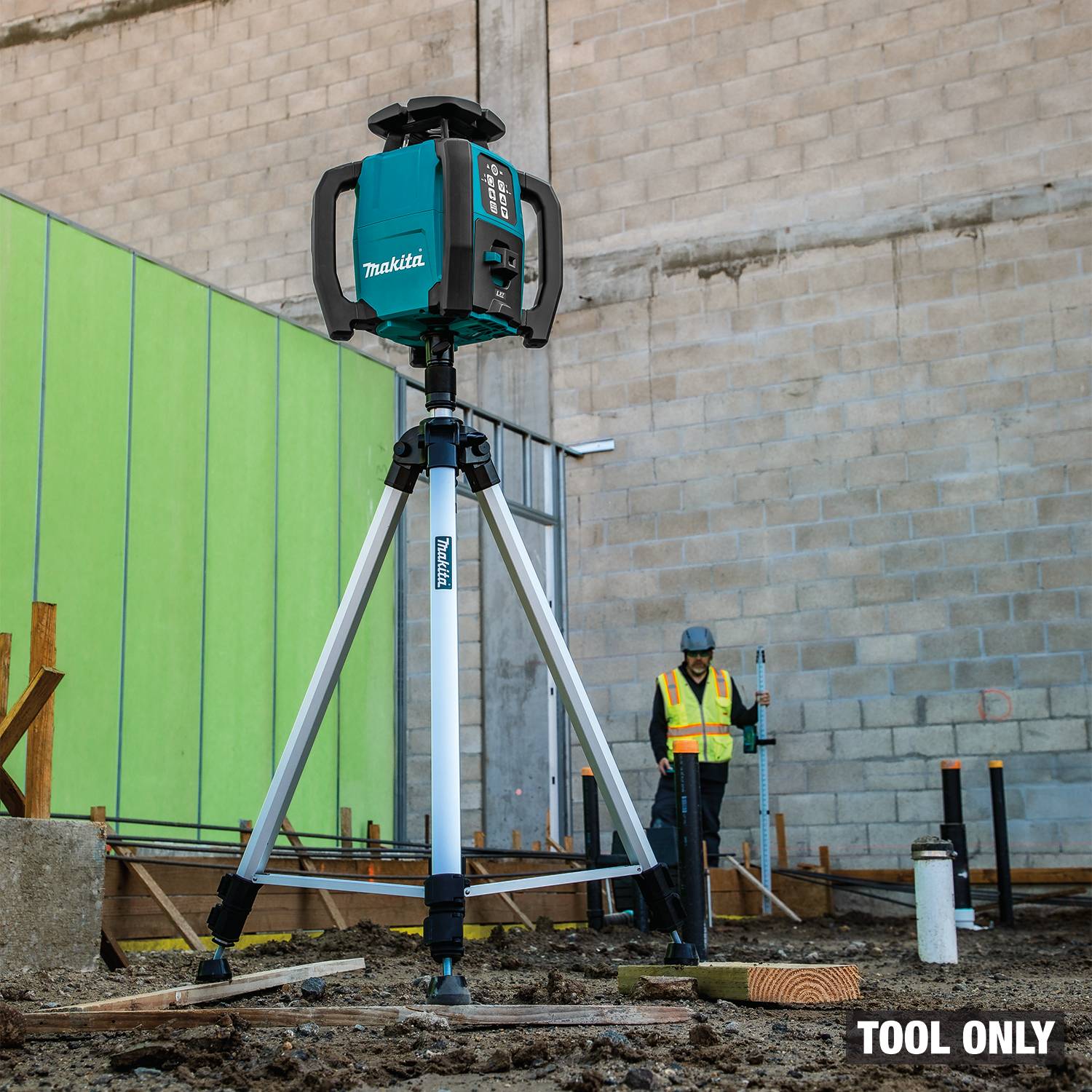 Makita SKR001Z 18V LXT Green Exterior Dual Slope 360-Degree Rotary Laser with Case, Tool Only