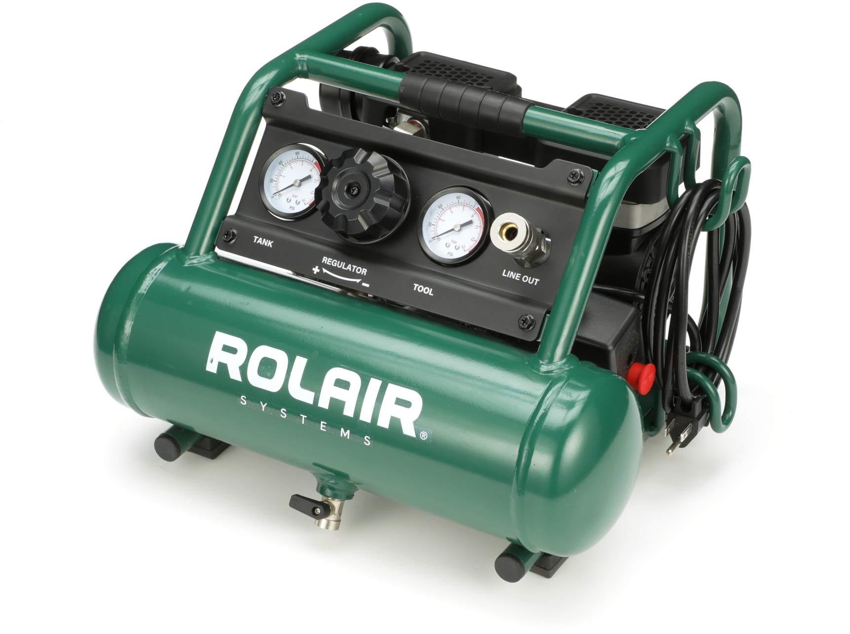 Rolair AB5PLUS Air Buddy Super-Quiet 56dB Oilless 1/2 HP 1-Gallon Air Compressor