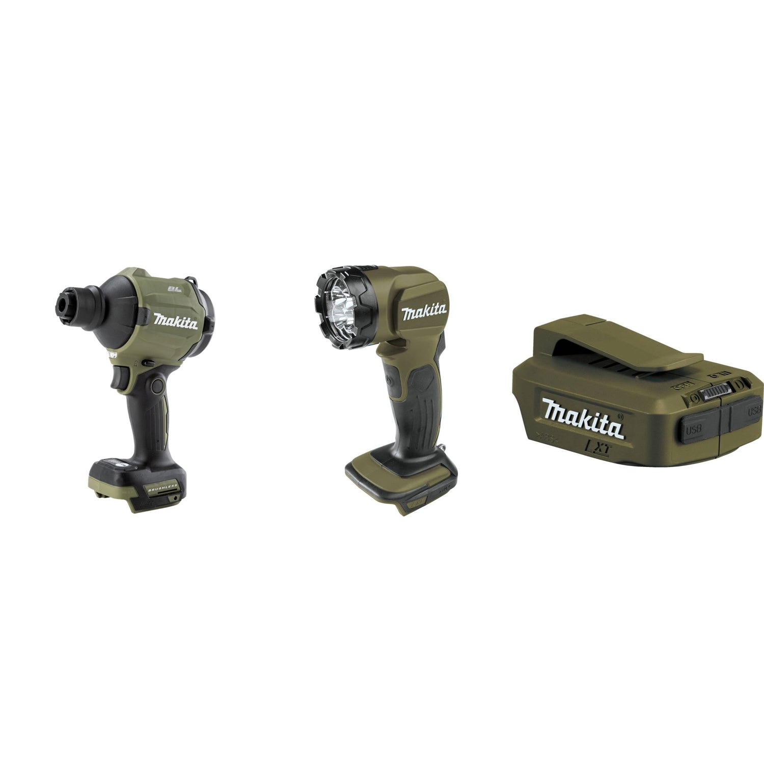 Makita Outdoor Adventure 18V LXT Brushless High Speed Blower/Inflator, LED Flashlight, Cordless Power Source Kit (Bare Tools)