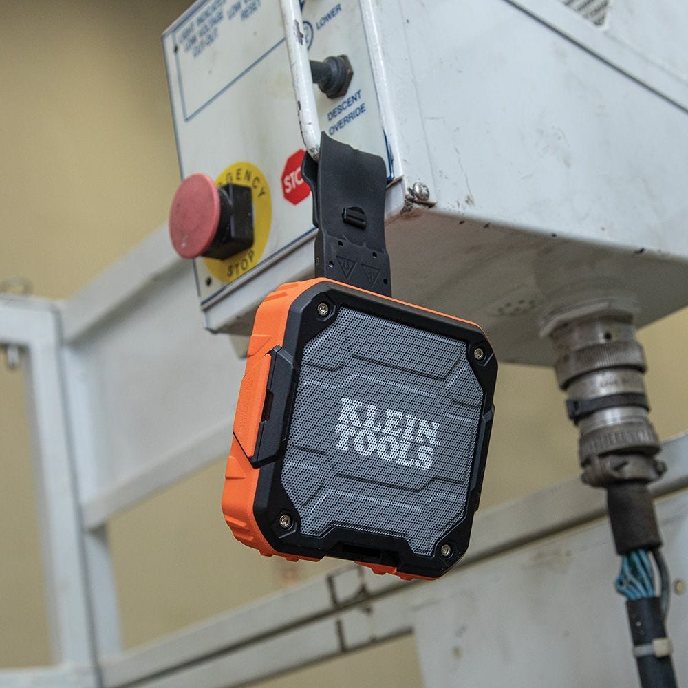 Klein AEPJS2 Bluetooth Speaker, Wireless Portable Jobsite Speaker Plays Audio and Answers Calls Hands Free, with Magnetic Strap