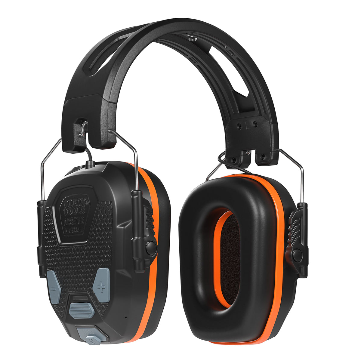Klein Tools AESEM2 slim Bluetooth earmuffs in black and orange