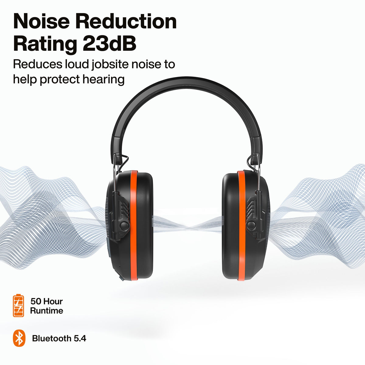 Klein Tools AESEM2 Bluetooth 5.4 earmuffs streaming music and calls on the jobsite