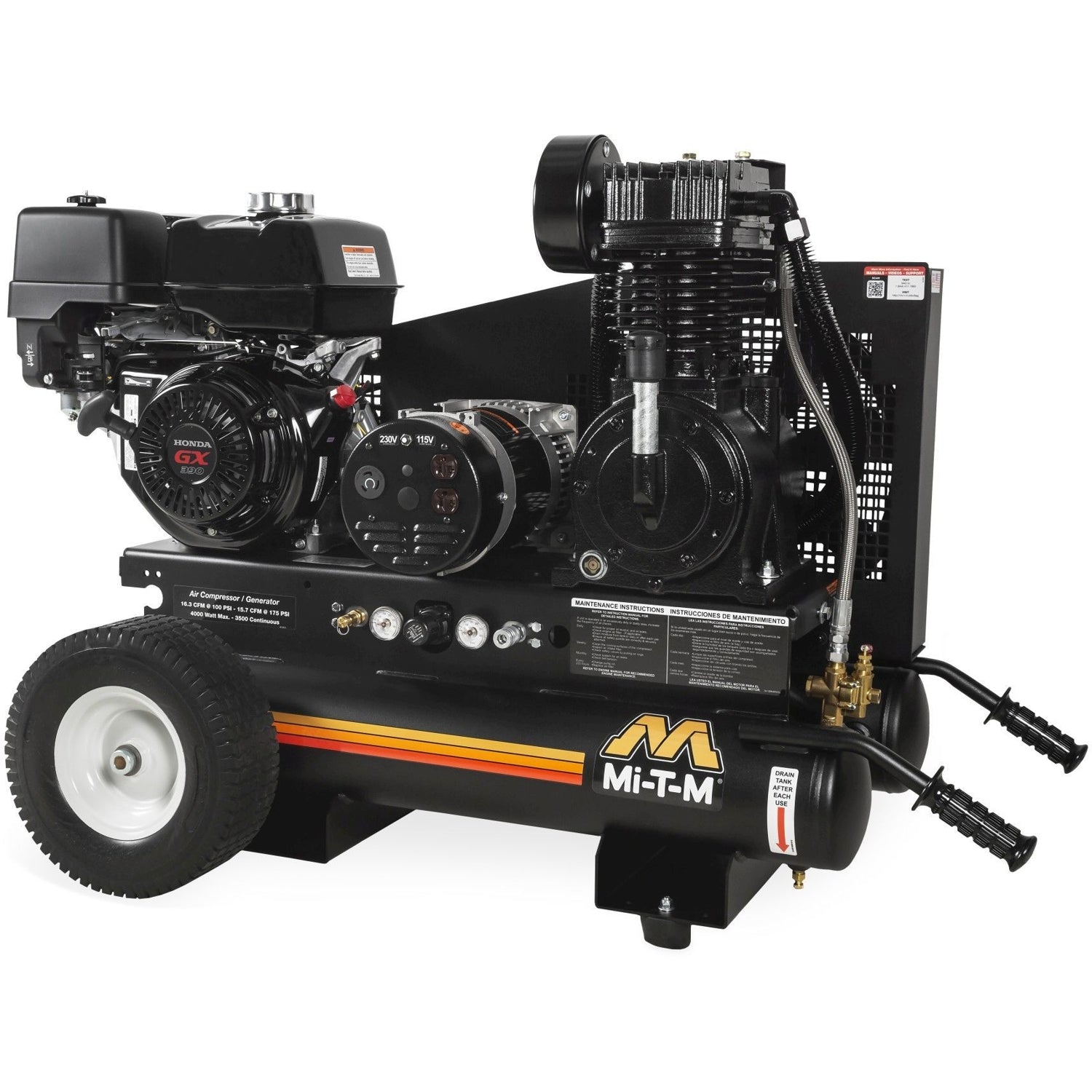 Mi-T-M AG2-PH13-08M1 8-Gallon Two Stage Gasoline Air Compressor/Generator Combination