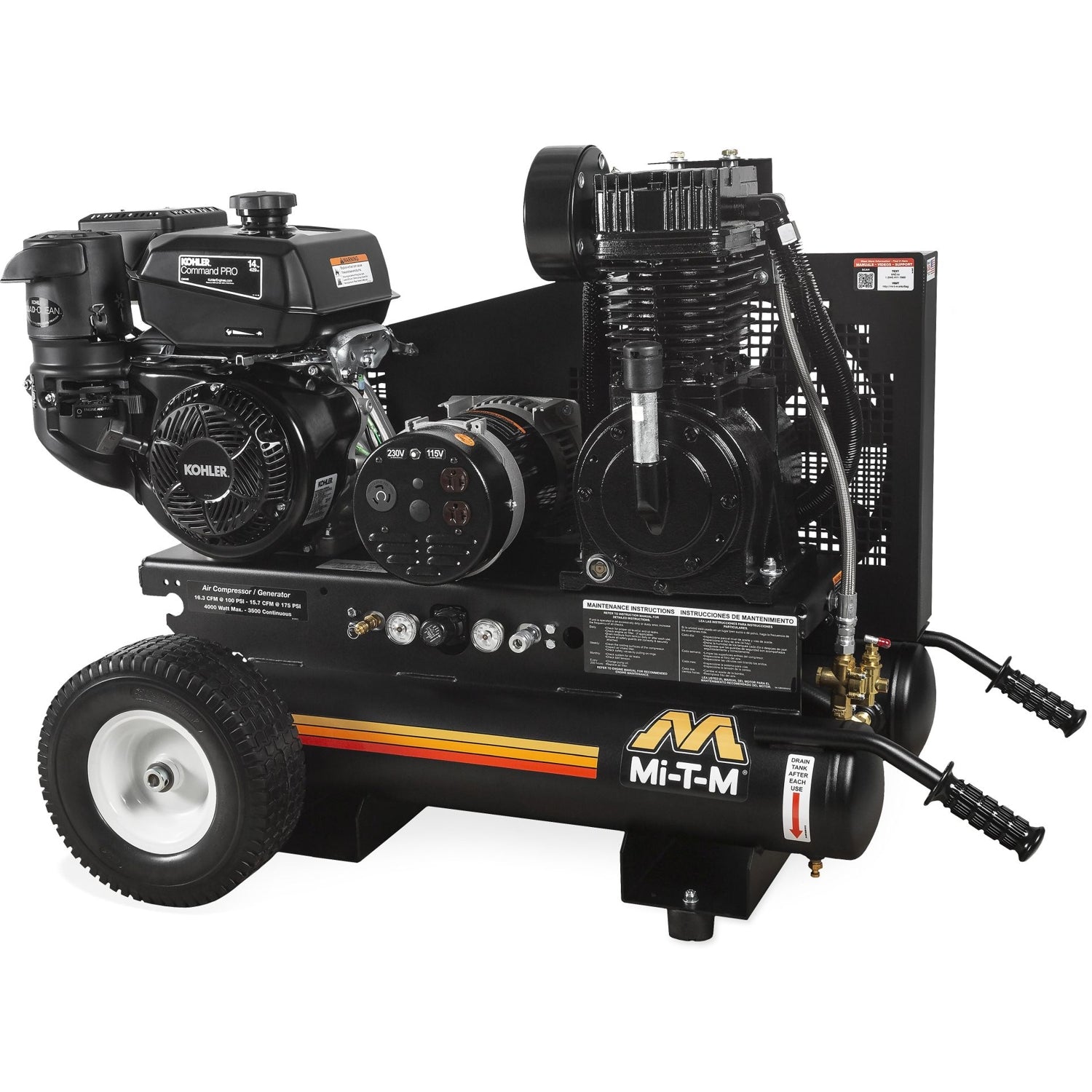 Mi-T-M AG2-PK14-08M1 8-Gallon Two Stage Gasoline Air Compressor/Generator Combination
