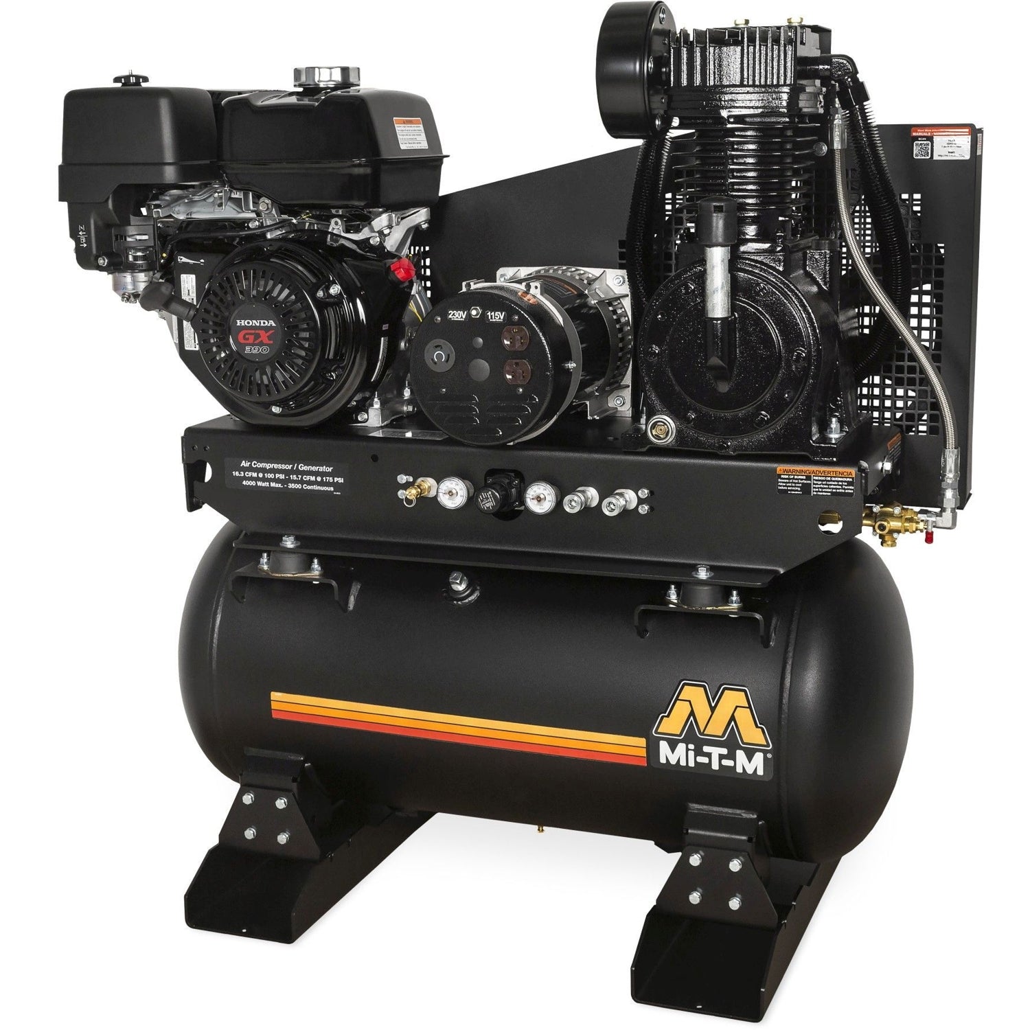 Mi-T-M AG2-SH13-30M 30-Gallon Two Stage Gasoline Air Compressor/Generator Combination