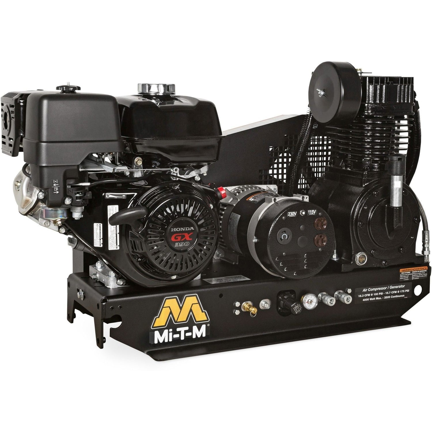 Mi-T-M AG2-SH13-B Base-Mount Two Stage Air Compressor/Generator Combination