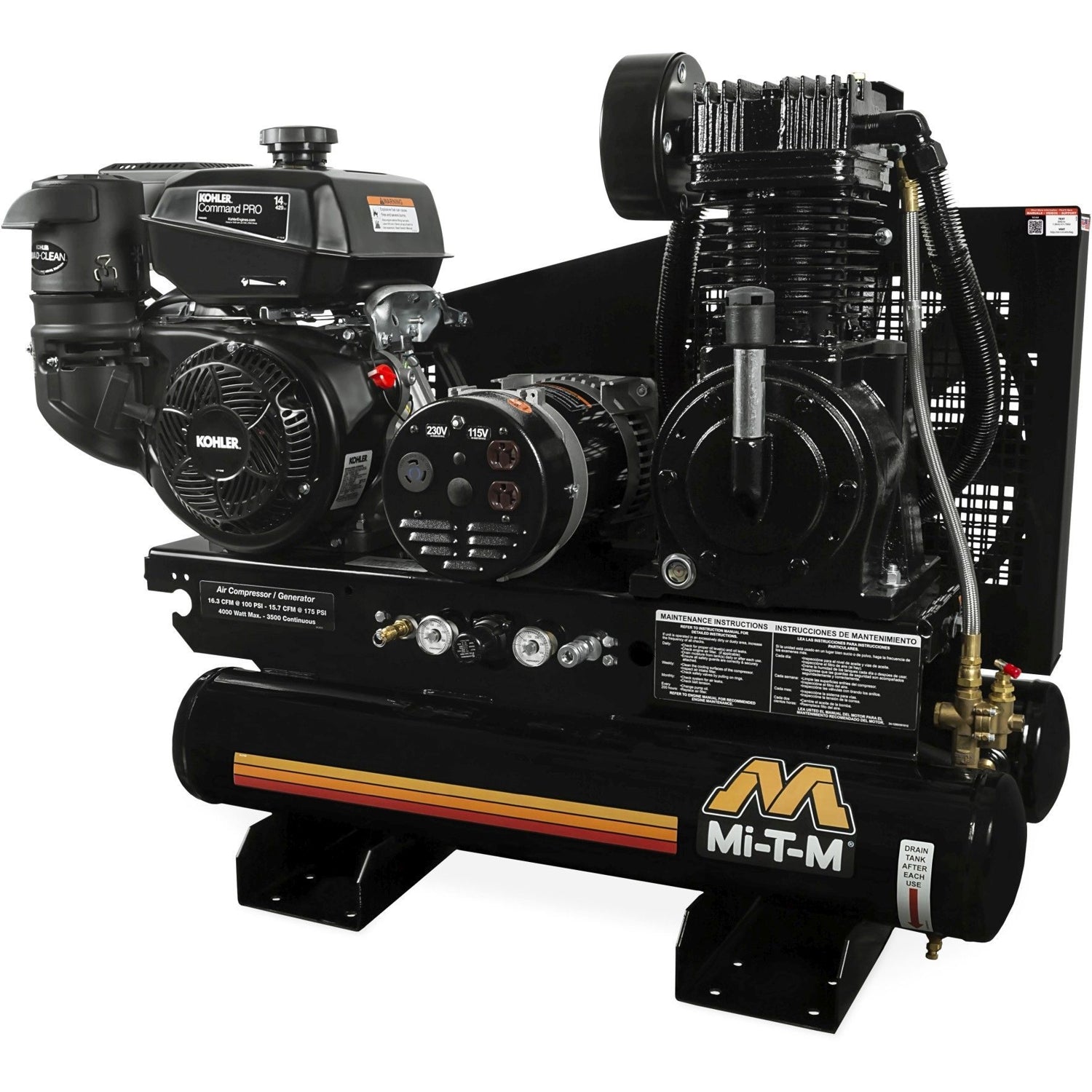 Mi-T-M AG2-SK14-08M1 8-Gallon Two Stage Air Compressor/Generator Combination