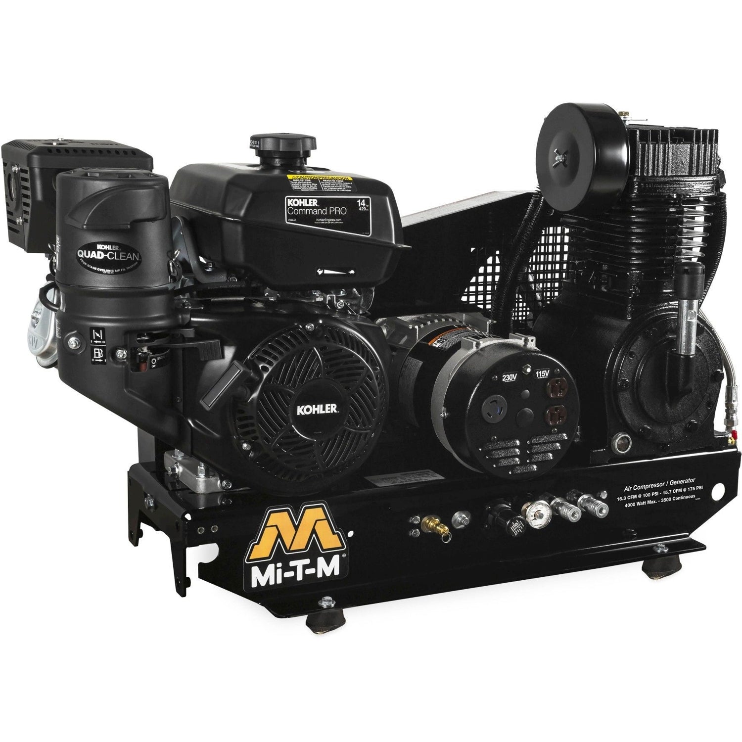 Mi-T-M AG2-SK14-B Base-Mount Two Stage Air Compressor/Generator Combination