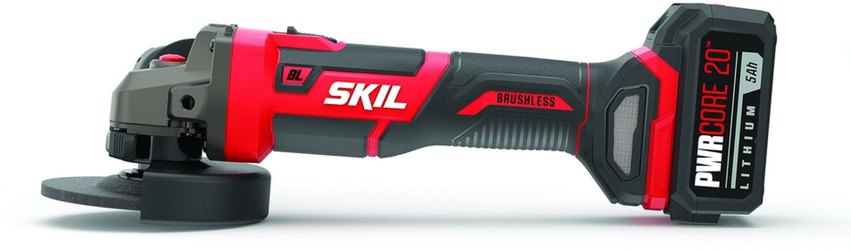SKIL AG2907-1A PWRCore 20 Brushless 20V 4-1/2" Angle Grinder Kit with 5.0Ah Battery and PWR JUMP Charger