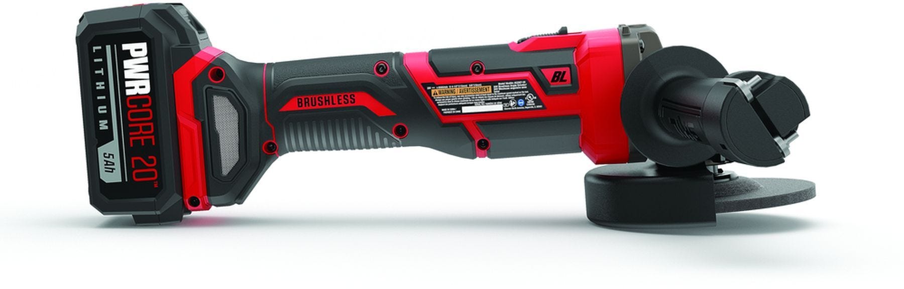 SKIL AG2907-1A PWRCore 20 Brushless 20V 4-1/2" Angle Grinder Kit with 5.0Ah Battery and PWR JUMP Charger