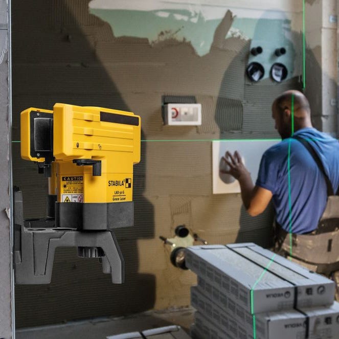 Stabila 03265GP LAX 50 Green Cross-Line Laser Level Set with Pole