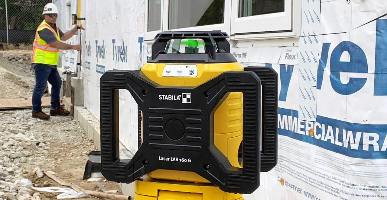 Stabila 04500TR LAR 160 G Rotation Laser Set With Tripod and Grade Rod