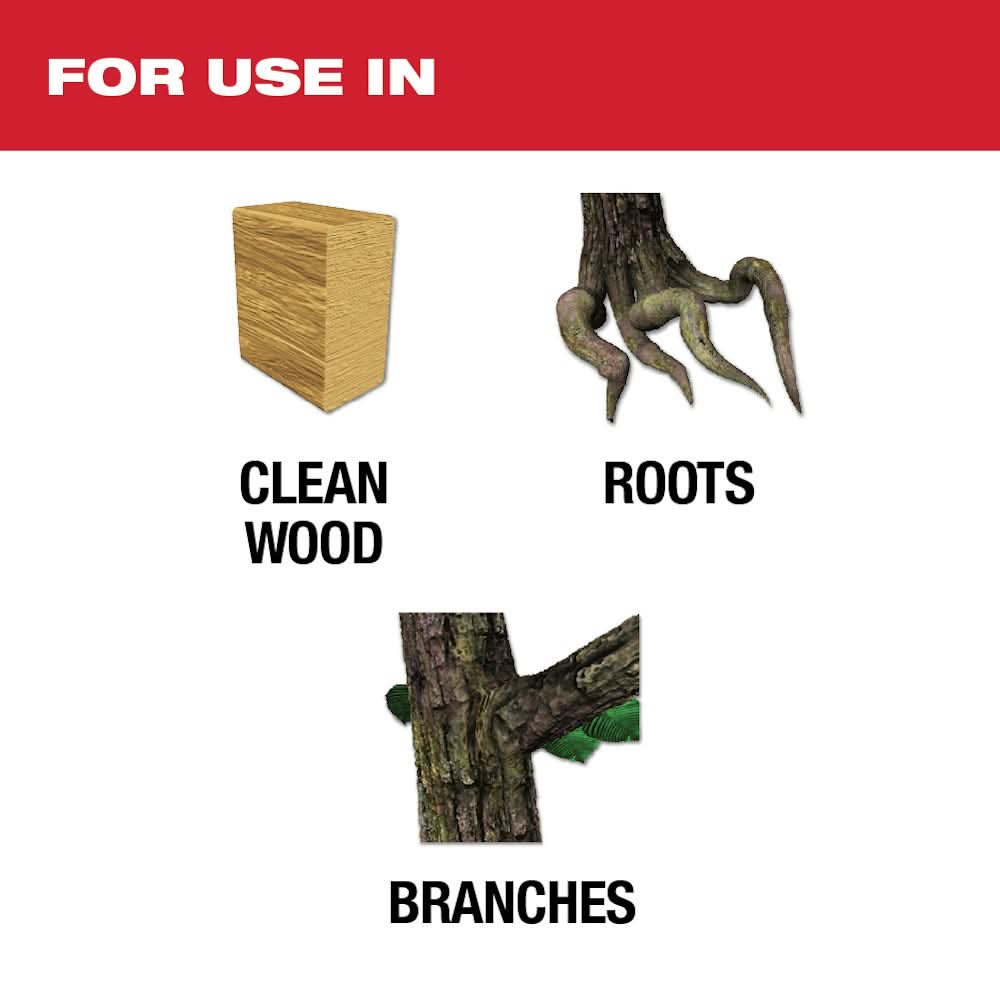 Milwaukee 48-00-5333 12-Inch 3-TPI The AX with Carbide Teeth for Pruning & Clean Wood SAWZALL Reciprocating Saw Blade, 3-Pack