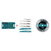 Makita 75 Pc. Metric Drill & Screw Bit Set with 6 Pc. Recip Blade Assortment Pack and 6-1/2" 24T Carbide-Tipped Circular Saw Blade