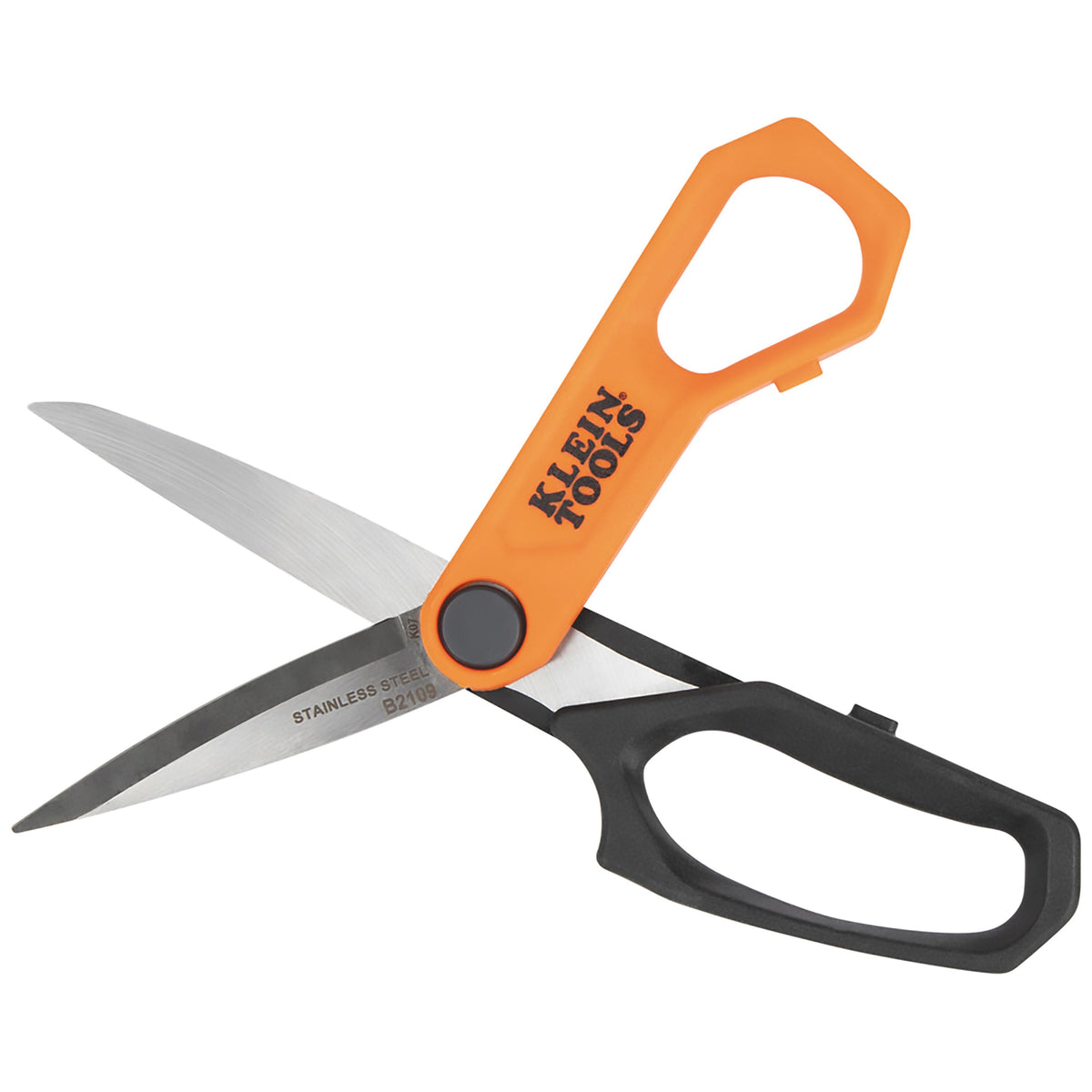 Klein Stainless Steel Utility Shears B2109 opened to show the blades