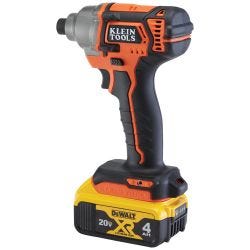 Klein Tools BAT20CD1 Battery-Operated Compact Impact Driver, 1/4-Inch Hex Drive, Full Kit