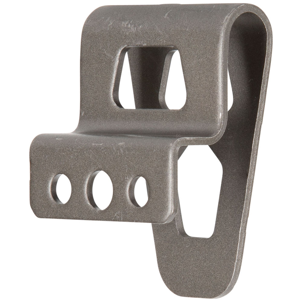 Klein metal belt clip, left angled view