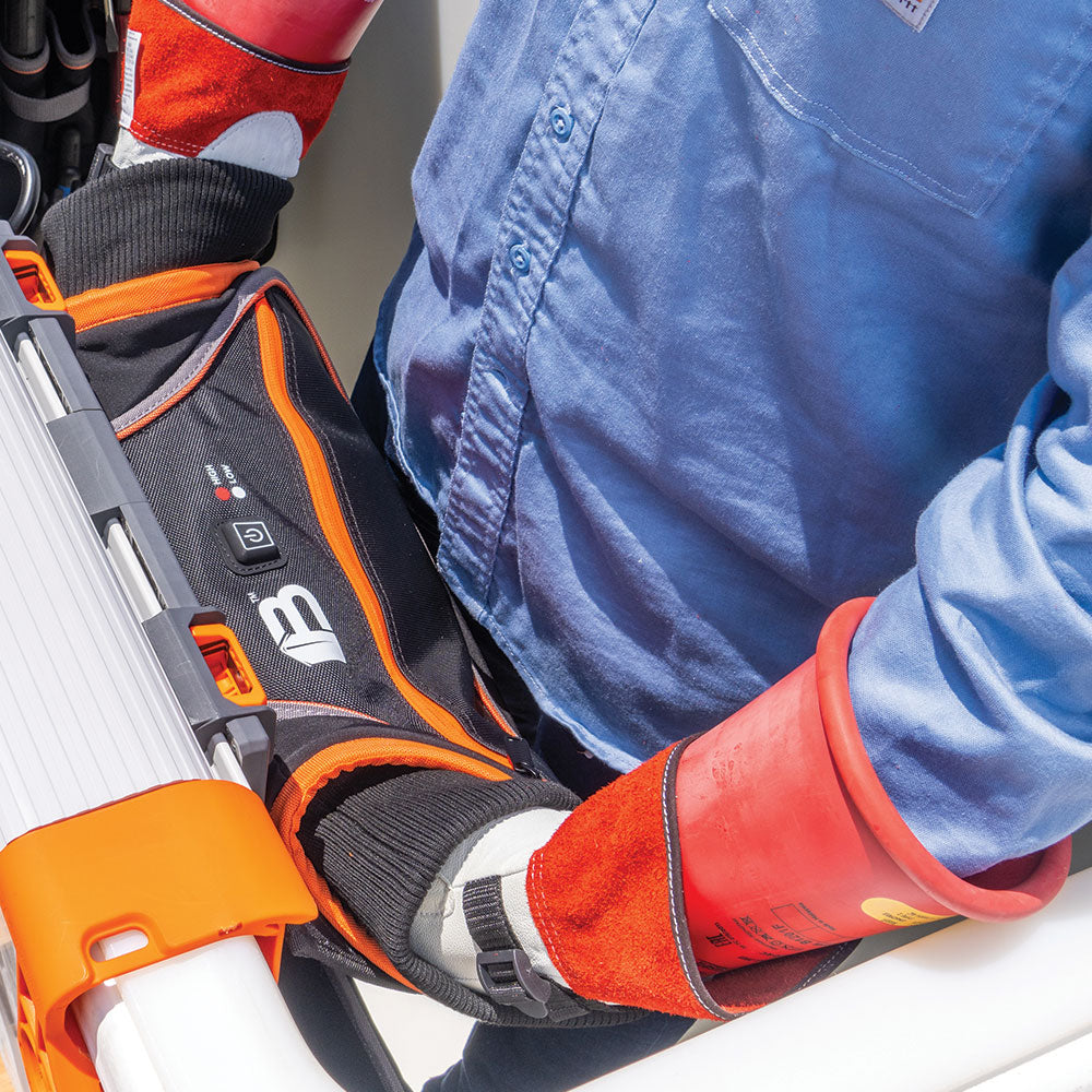 Klein hand warmer module in use on an aerial bucket