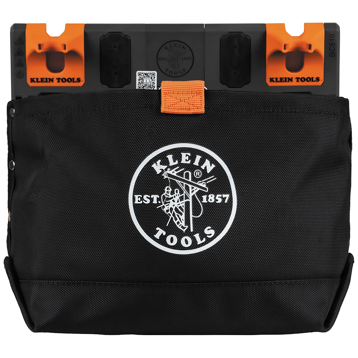 Klein Hardware Pouch Module BC510S front view with lockable carabiner