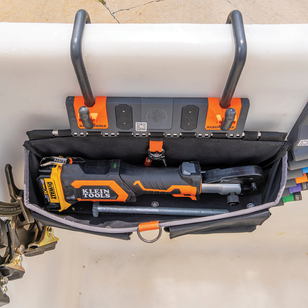 Klein Large Pouch Module in use on a utility bucket
