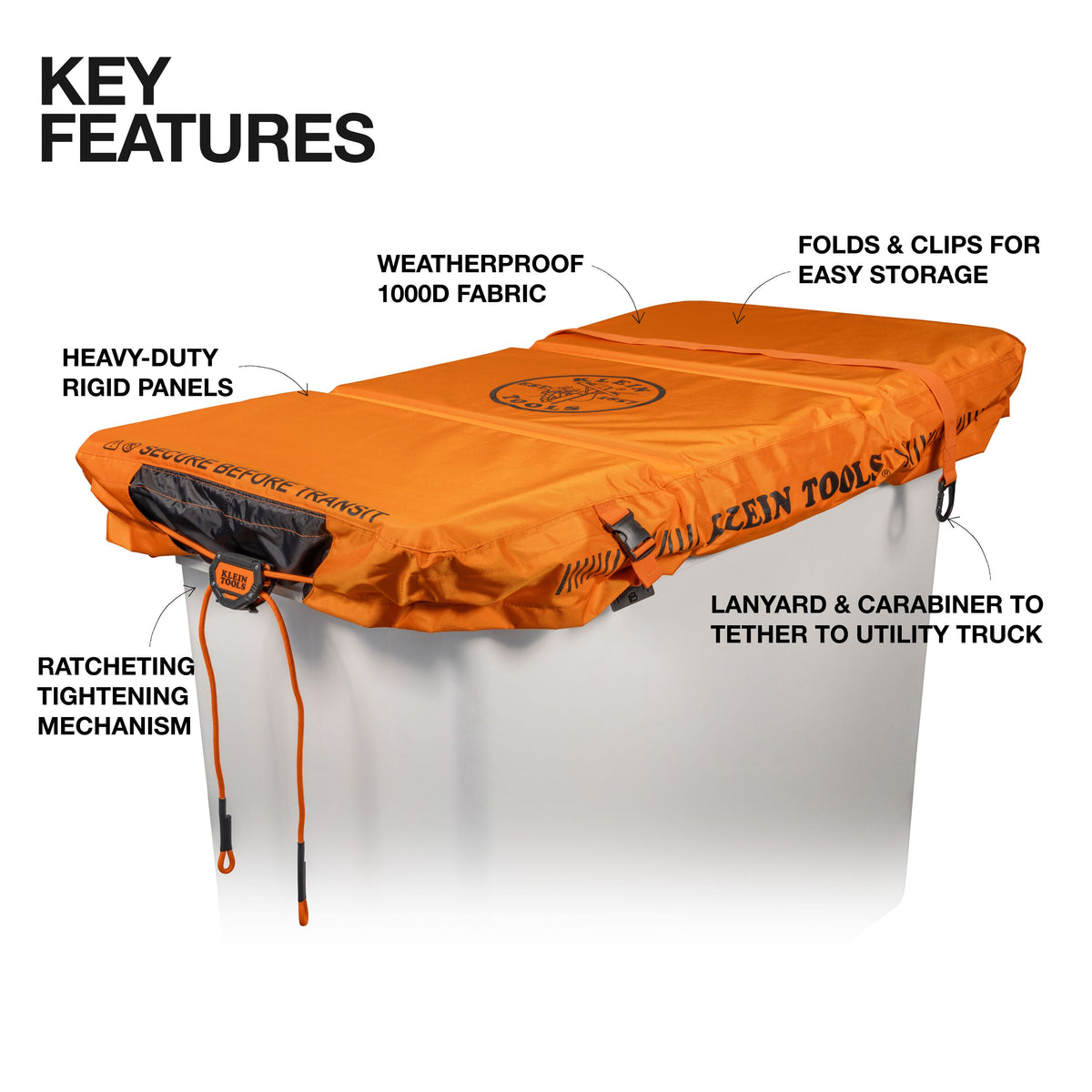 Klein 2-Man Bucket Cover ratcheting tightener