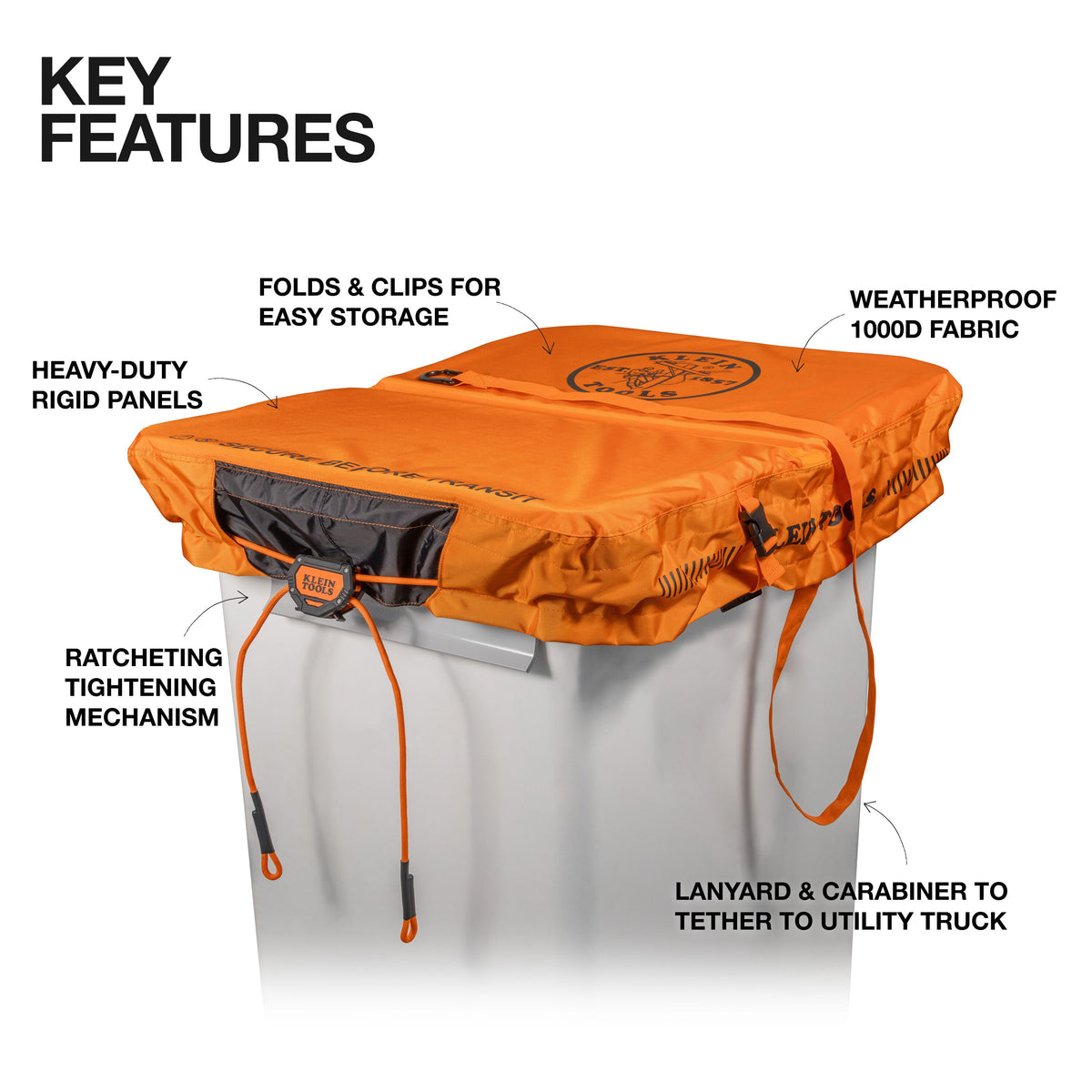 Klein 1.5-Man Bucket Cover ratcheting tightener
