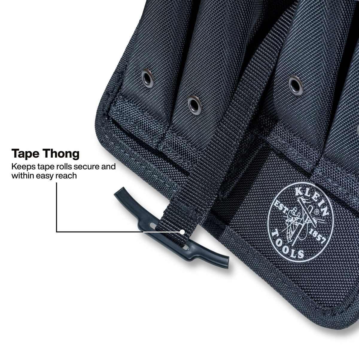 Klein Tools BC531S mini apron two large and two small pockets holding lineman hand tools