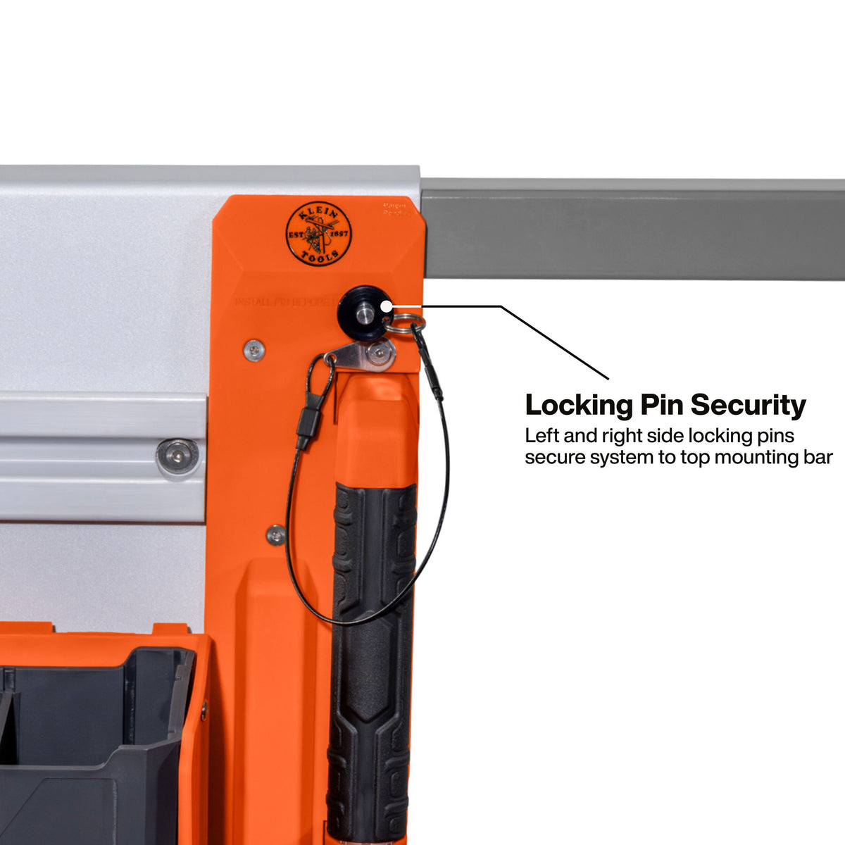 Klein Tools BC700WA spring-loaded adjustable legs fitting an 18 to 23-inch lift opening