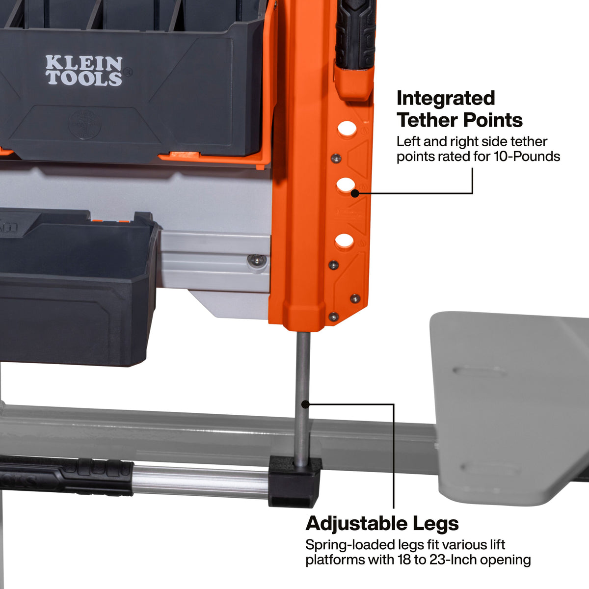 Klein Tools BC700WA heavy-duty rails rated for 50 pounds each