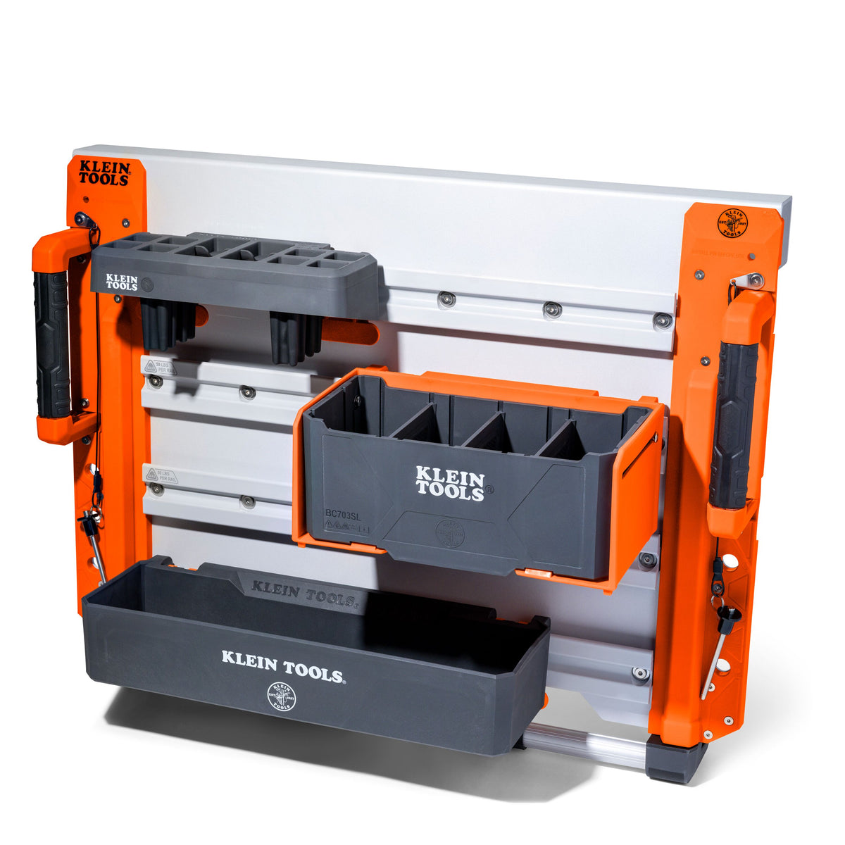 Klein Tools BC700WA LiftPro wall with Bucket Work Center and MODbox compatible accessories