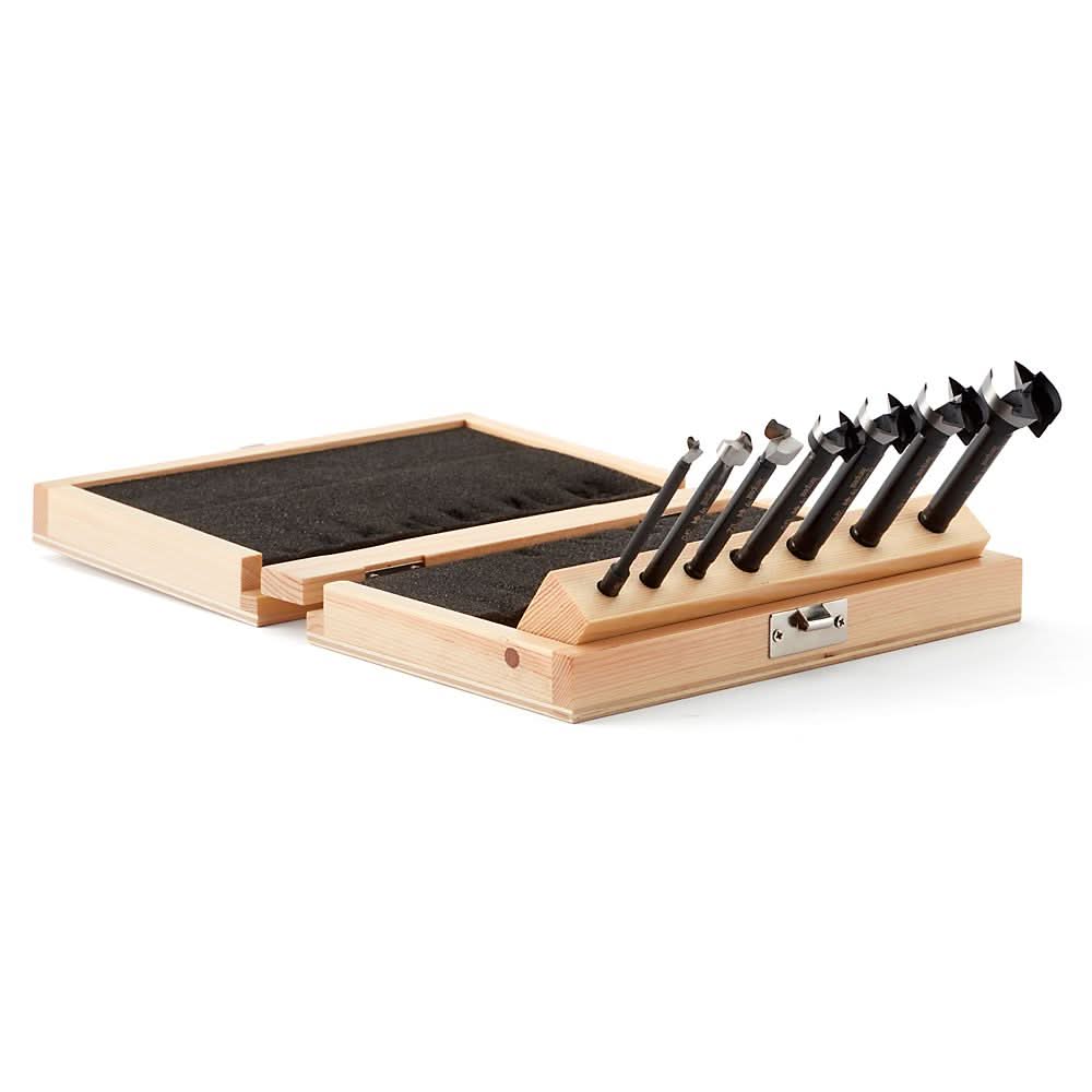 Bora BFB-009867 7-Piece Tempest Forstner Bit Set w/ Wood Box, 1/4" to 1"