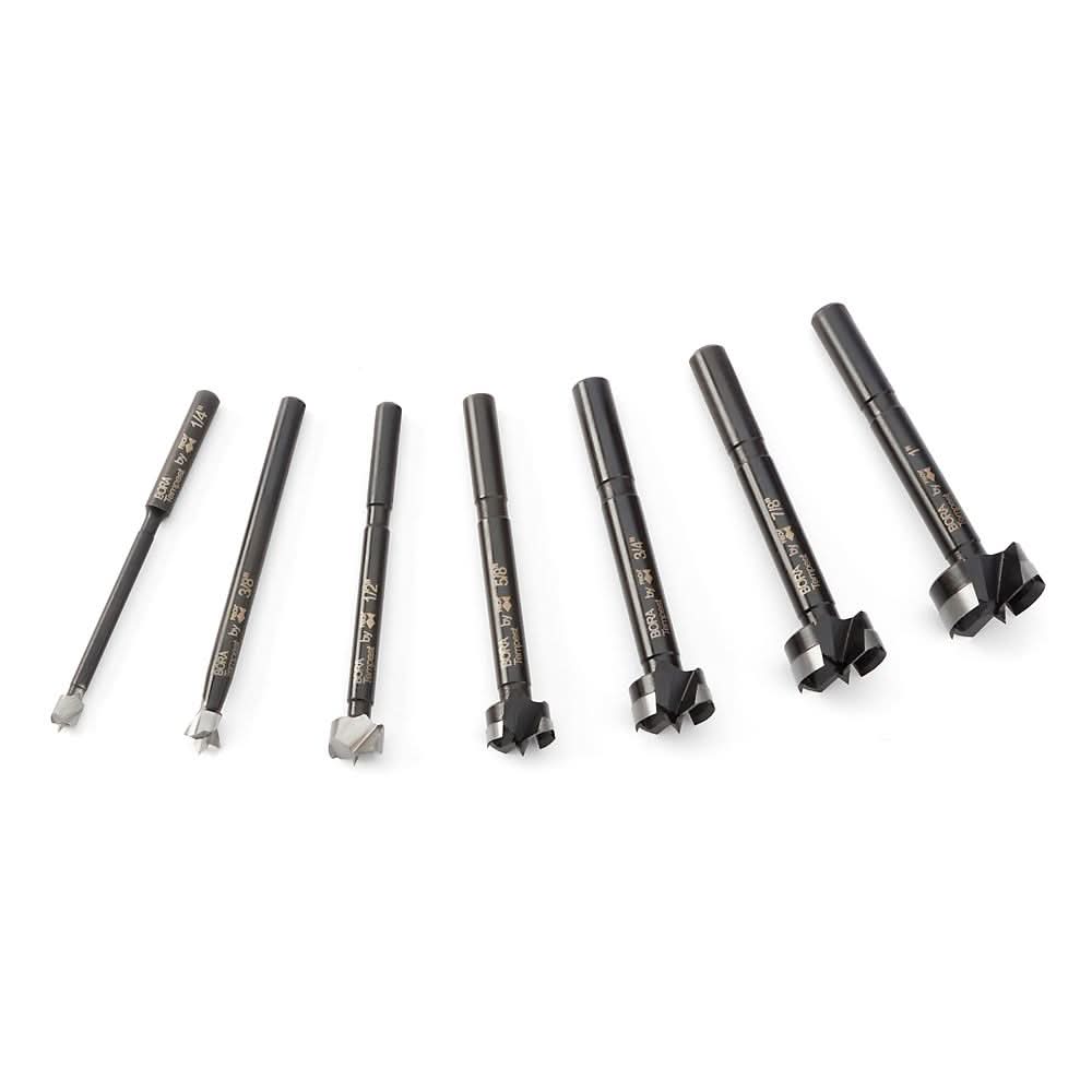 Bora BFB-009867 7-Piece Tempest Forstner Bit Set w/ Wood Box, 1/4" to 1"