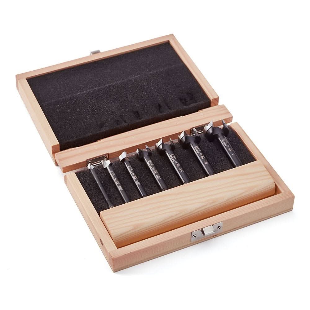 Bora BFB-009867 7-Piece Tempest Forstner Bit Set w/ Wood Box, 1/4" to 1"