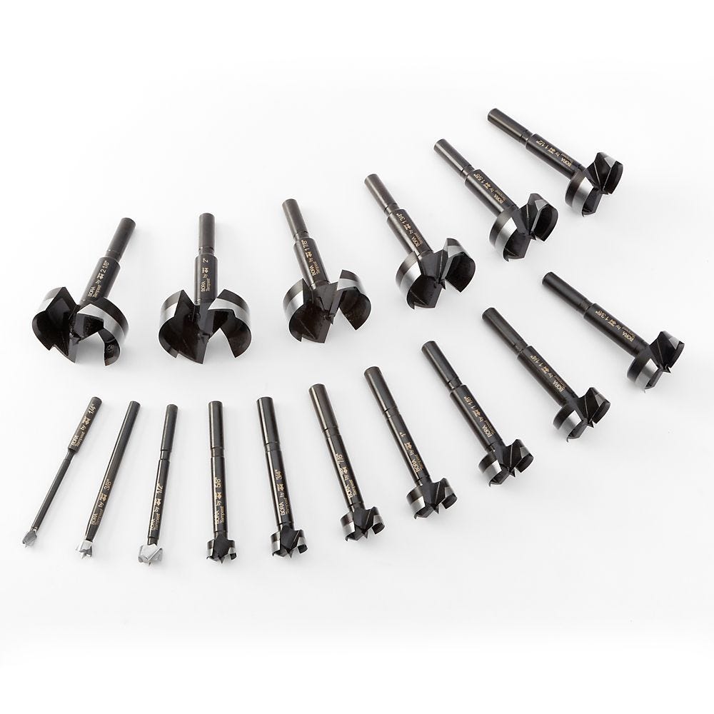 Bora BFB-009881 16-Piece Tempest Forstner Bit Set w/ Wood Box, 1/4