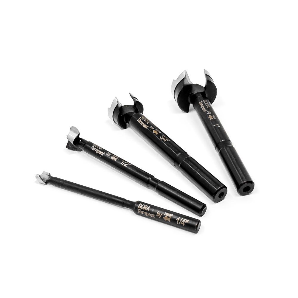 Bora BFB-009966 4-Piece Tempest Forstner Bit Set, 1/4", 1/2", 3/4" & 1"