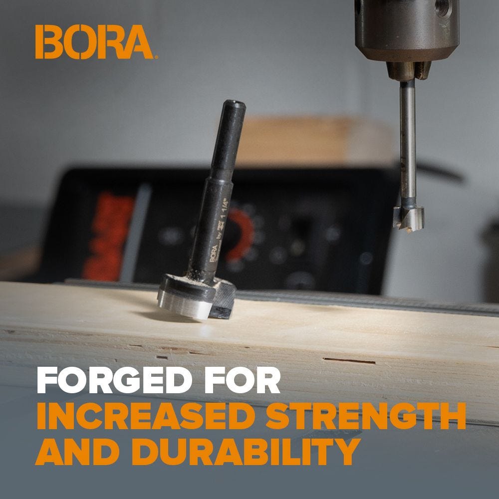 Bora BFB-009744 Tempest Forstner Bit 1" Dia x 3/8"S x 3-1/2" OAL
