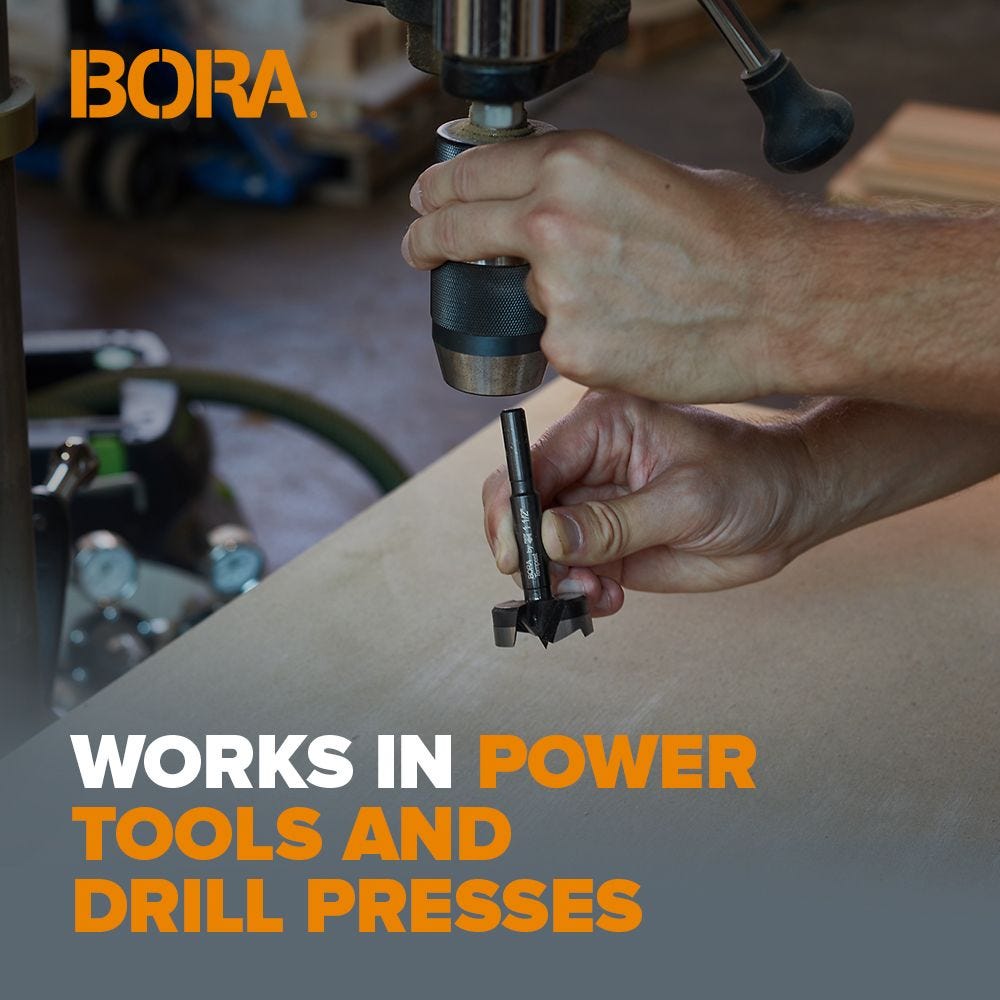 Bora BFB-009744 Tempest Forstner Bit 1" Dia x 3/8"S x 3-1/2" OAL