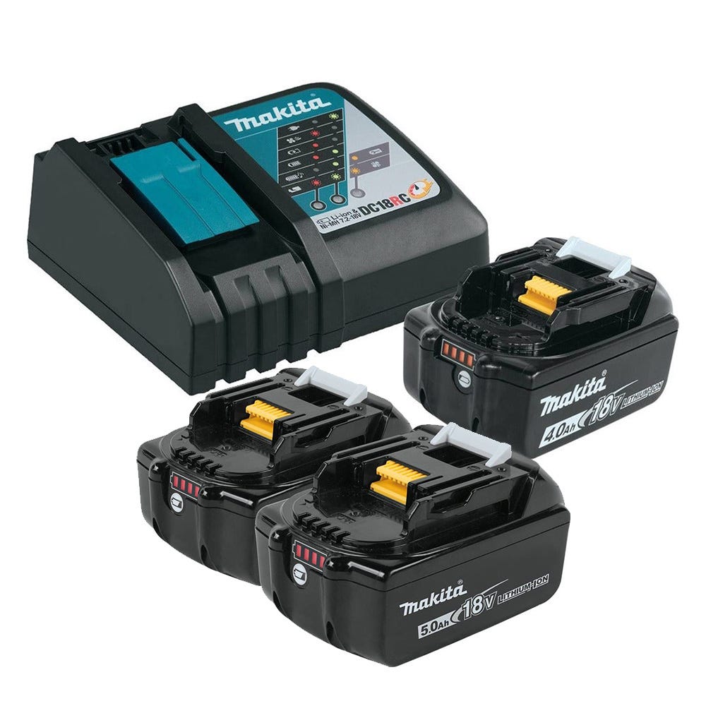 Makita 18V Charger and 3-Battery Starter Pack