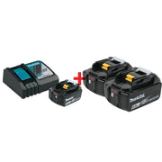 Makita 18V 4.0Ah Battery and Charger Starter Kit with 6.0Ah Battery 2-Pack