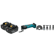 Makita 18V LXT Cordless Multi-Tool with Batteries, 2-Pack and 5-Piece Starlock Oscillating Blade Set