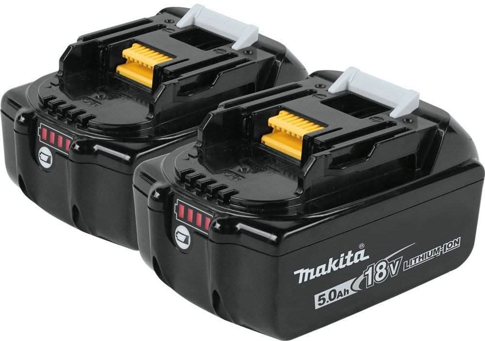 Makita 18V LXT Lithium-Ion 3/8" / 1/4" Square Drive Ratchet with 18V LXT 5.0Ah Battery 2-Pack