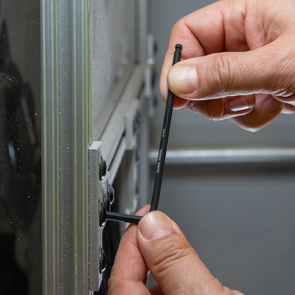 Klein metric hex key in use on a hex bolt