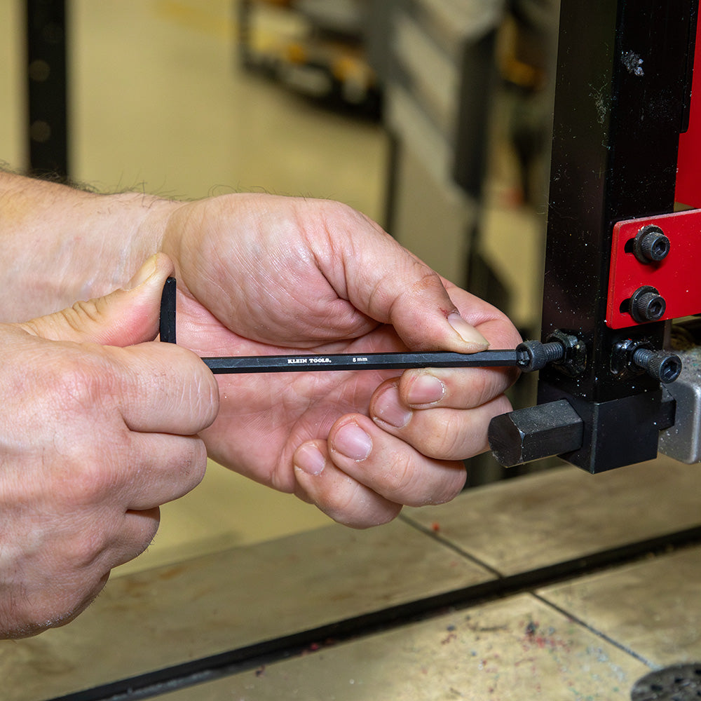 Klein long ball-end hex key tightening a screw