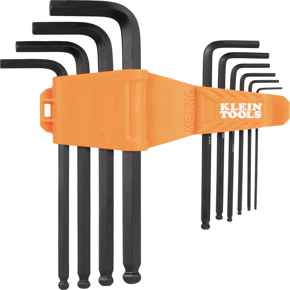 Klein Long Ball-End Hex Key Set, Metric, 10 Pieces BLS10M