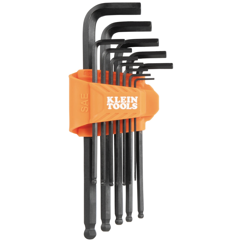 Klein Tools BLS12 12-Piece L-Style Ball-End Hex Key Wrench Set, SAE