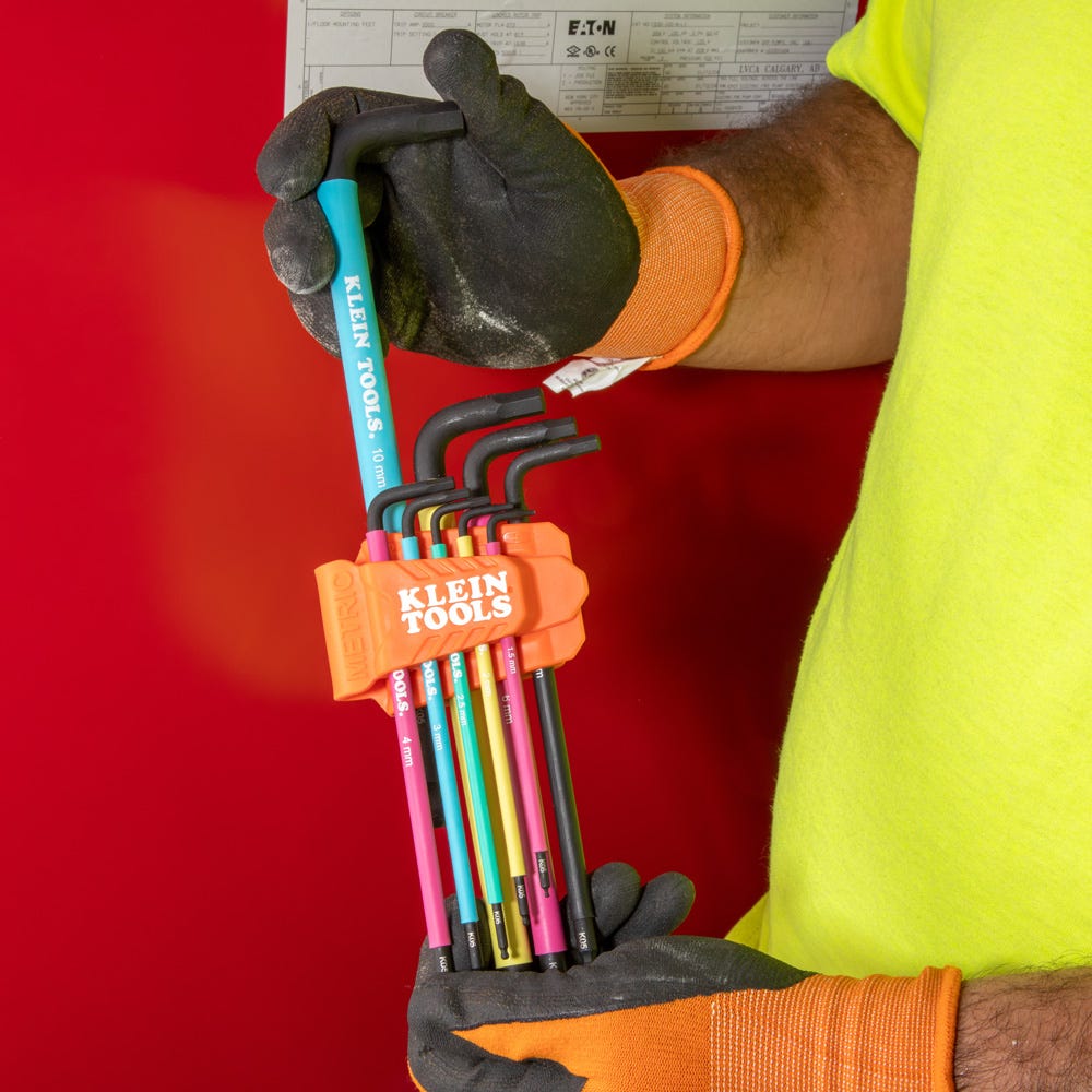 Klein Tools BLS18 18-Piece Color Coded Hex Key Set, SAE/Metric