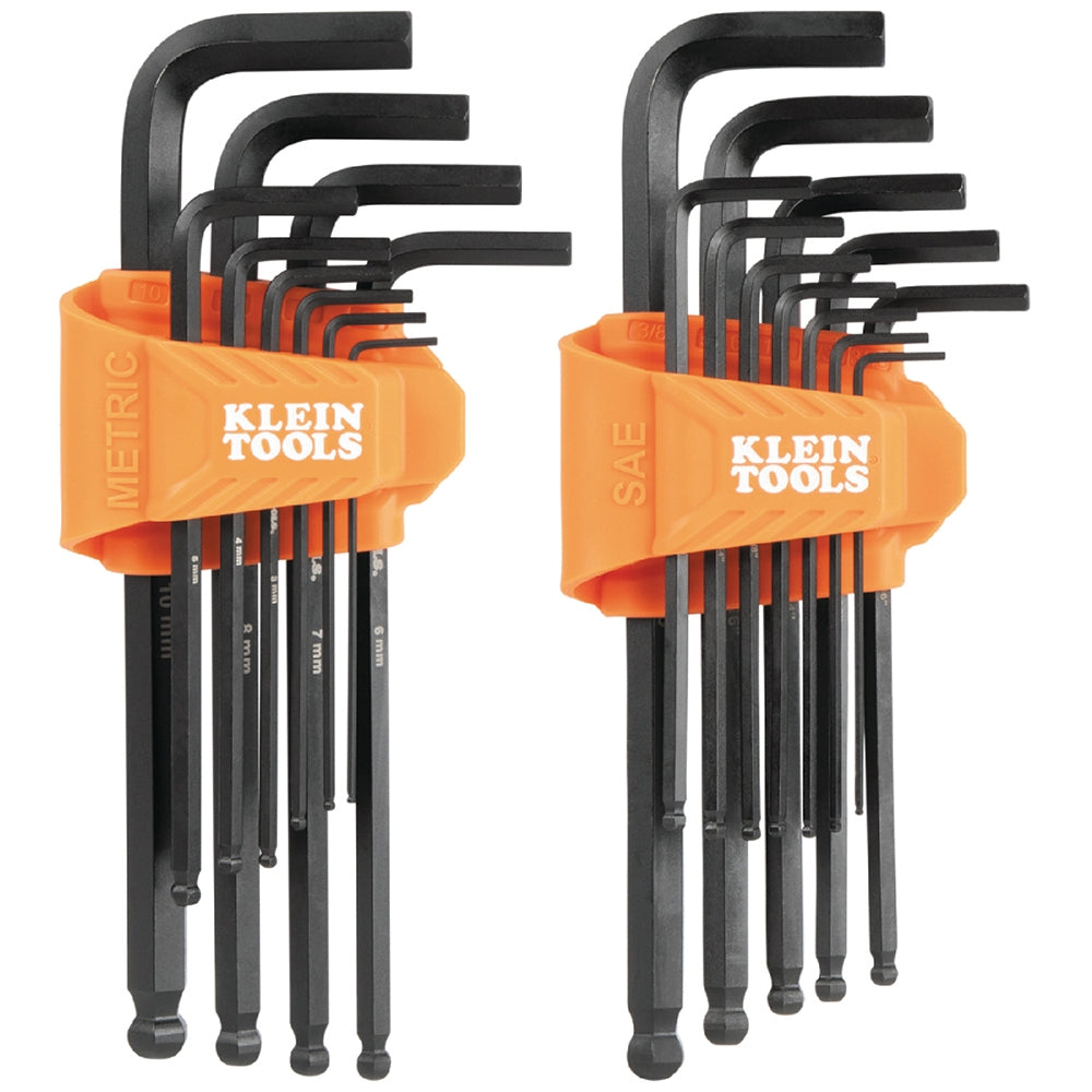 Klein Tools LS22 22-Piece L-Style Long Hex Key Set, SAE/Metric