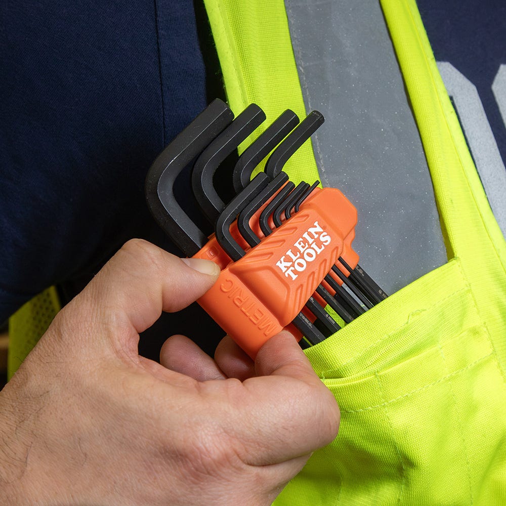 Klein Tools BLS22 22-Piece Long Ball End Hex Key Set, SAE/Metric