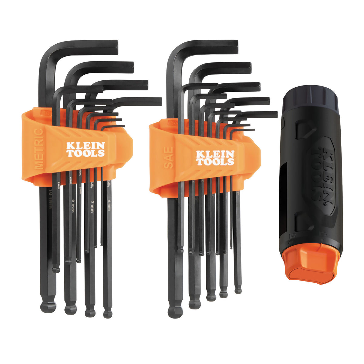 Klein Long Ball-End Hex Key Set, SAE and Metric, 22 Pieces BLS22H